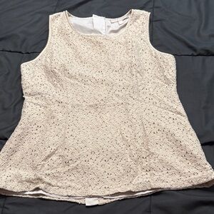 Banana Republic Elegant Cream Lace Sleeveless Top